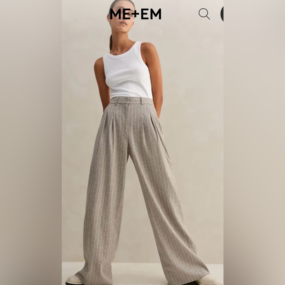 ME + EM Italian Melange Pinstripe Wide-Leg Pant
Italian Pinstripe Fabric